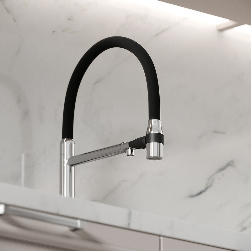 Смеситель для кухни Sancos Garda SC4009CH Хром Черный