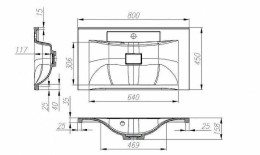 Раковина BelBagno 80 BB800/450-LV-MR-PR