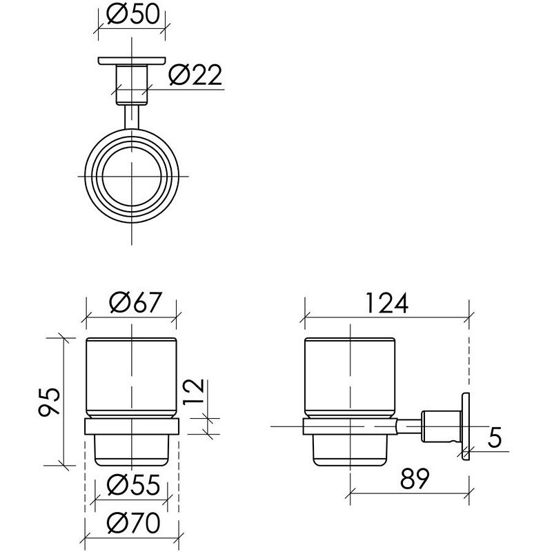 Стакан для зубных щеток Sancos Base SC9030BG Золото брашированное