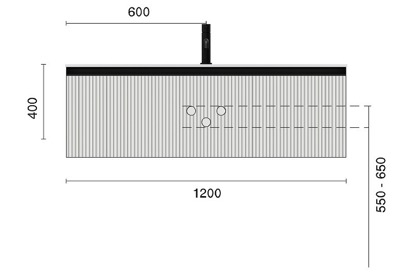 Тумба под раковину Boheme Armadi Art Quatro 1 120 790-M1-120-RIB-D-MG-LED подвесная