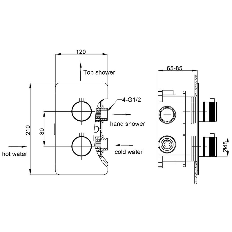 Смеситель для душа Boheme Cell 134-2-GM с термостатом