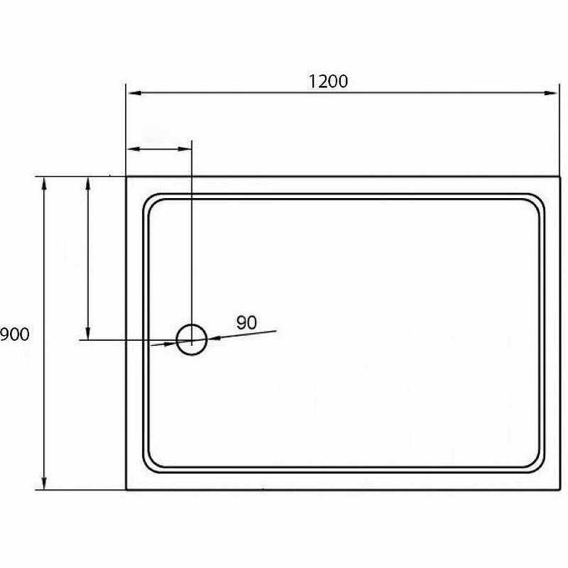 Акриловый поддон для душа Cezares Tray A 120x90 TRAY-A-AH-120/90-15-W0