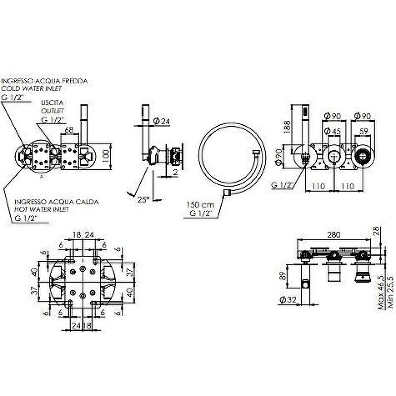 Смеситель для душа Remer Element ET97D2PXV цвет Сталь