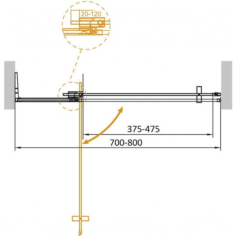 Душевая дверь Cezares Slider 80 SLIDER-B-1-70/80-BR-Cr