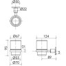 Стакан для зубных щеток Sancos Base SC9030GG Вороненая сталь