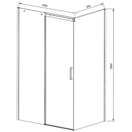 Душевой уголок Vincea Dice 160x90 VSR-4D9016CLGM
