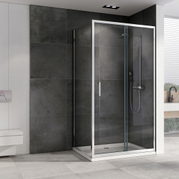 Душевой уголок Abber Schwarzer Diamant 100x80 AG301005-S805 профиль Хром стекло прозрачное