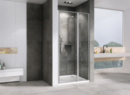 Душевая дверь Abber Sonnenstrand 140 AG04140S профиль Хром стекло прозрачное