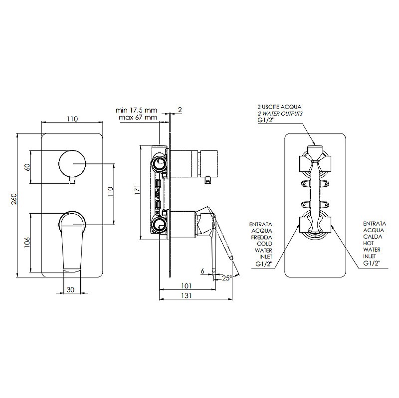 Смеситель для душа Remer Vanity V92