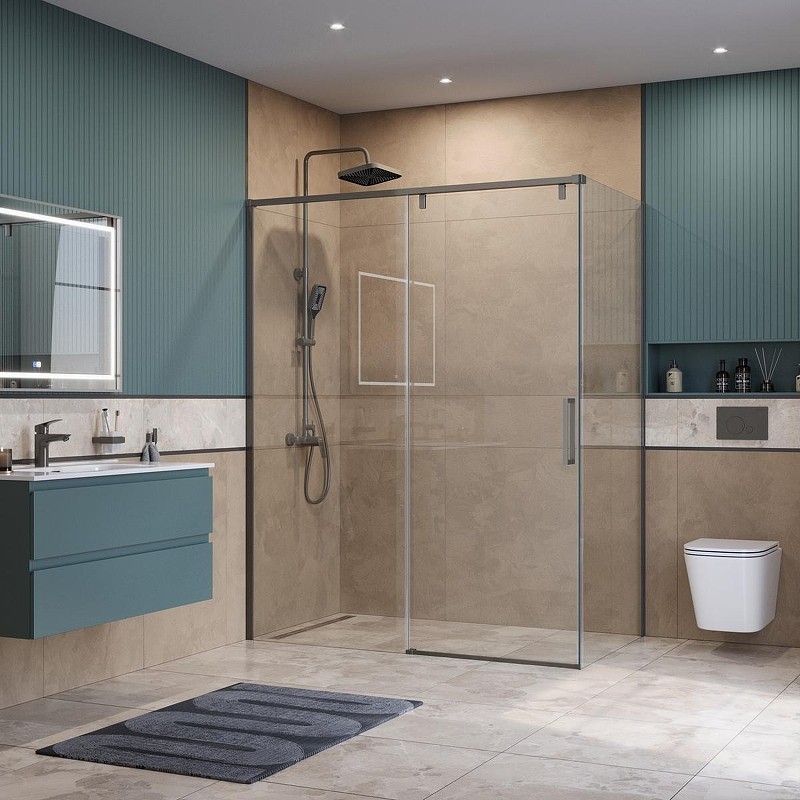 Душевой уголок BelBagno Soft Close-1 150x100 SOFT_CLOSE-1-AH-1-150/100-C-GM