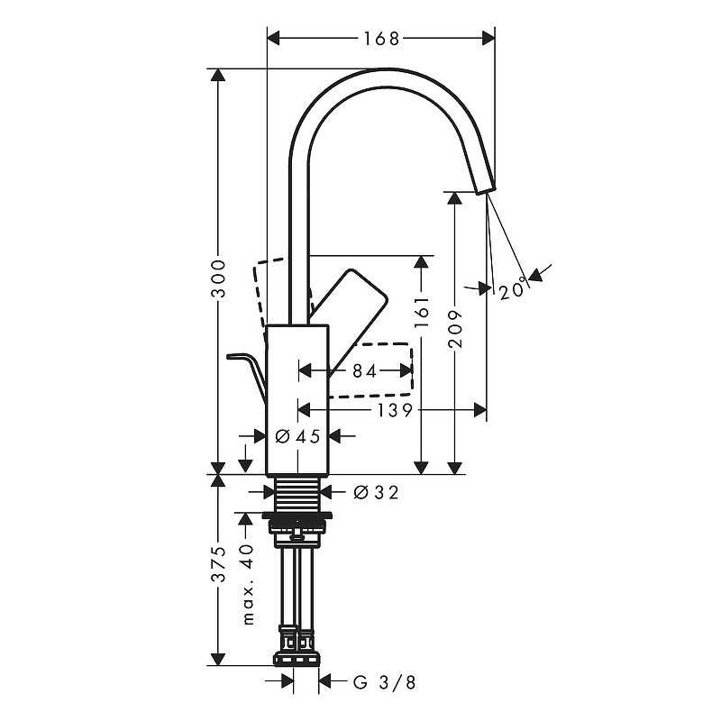 Смеситель для раковины Hansgrohe Vivenis 75030000 Хром