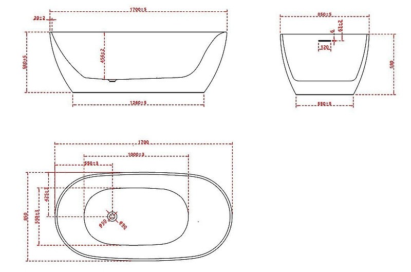 Акриловая ванна Vincea 170x80 VBT-601-1700