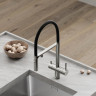 Смеситель для кухни Sancos Imola SC4010BNbh с черным изливом цвет Никель брашированный