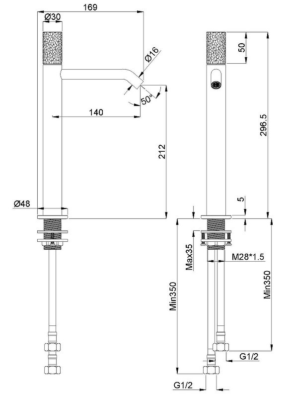 Смеситель для раковины Vincea Аура (Aura) VBF-6AU2GM