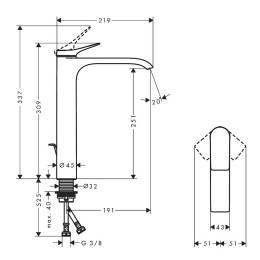 Смеситель для раковины Hansgrohe Vivenis 75040000