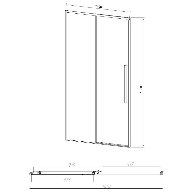 Душевая дверь Vincea Slim-N 140 VDS-4SN140CLGM