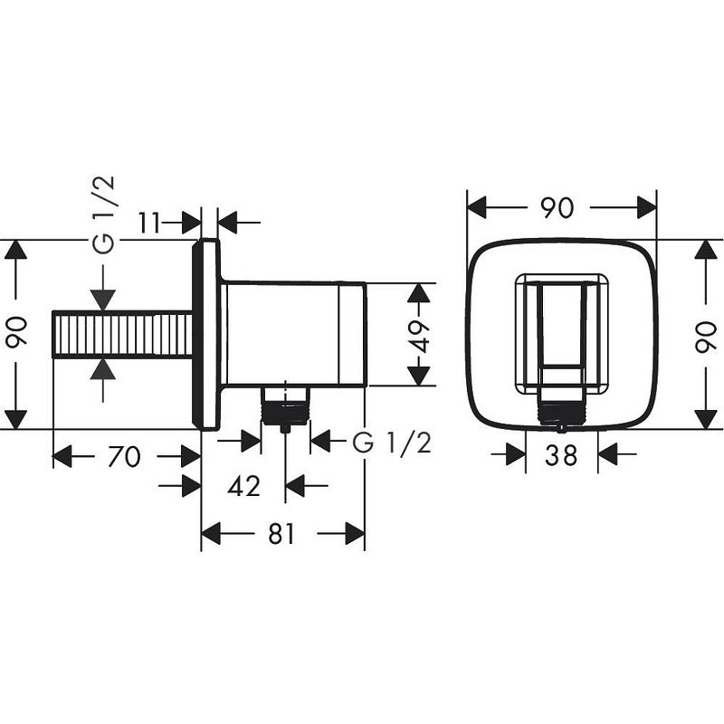 Шланговое подключение Hansgrohe FixFit Q 26887990