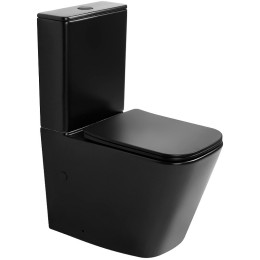 Унитаз-компакт Abber Rechteck AC1210TMB Черный матовый с бачком и сиденьем Микролифт