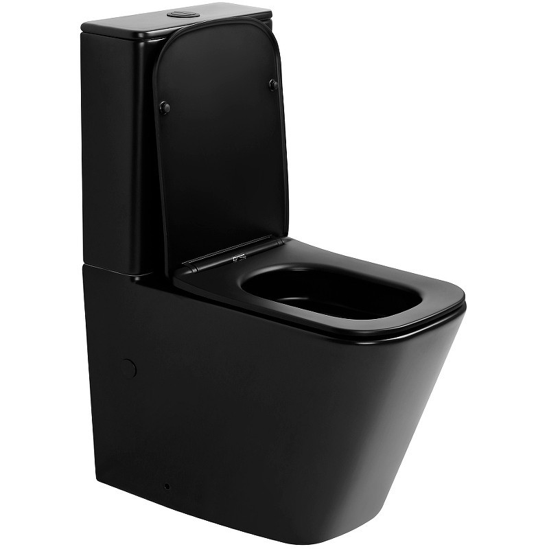 Унитаз-компакт Abber Rechteck AC1210TMB Черный матовый с бачком и сиденьем Микролифт
