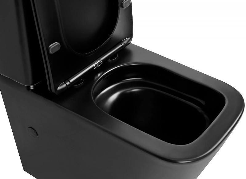 Унитаз-компакт Abber Rechteck AC1210TMB Черный матовый с бачком и сиденьем Микролифт