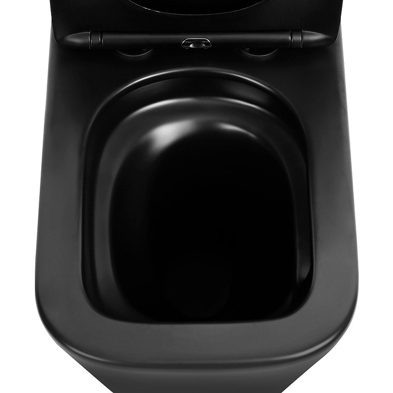 Унитаз-компакт Abber Rechteck AC1210TMB Черный матовый с бачком и сиденьем Микролифт