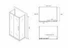 Душевой уголок Abber Schwarzer Diamant 110х70 AG30110BH-S70B-S70B профиль Черный стекло прозрачное