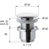донный клапан Remer 904CC2114CFP click-clack Черный брашированный хром