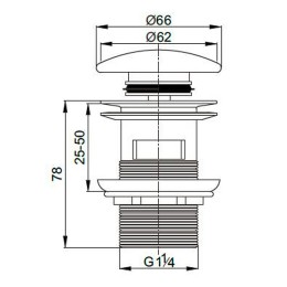 донный клапан Cezares Czr CZR-SAT7-Bi click-clack
