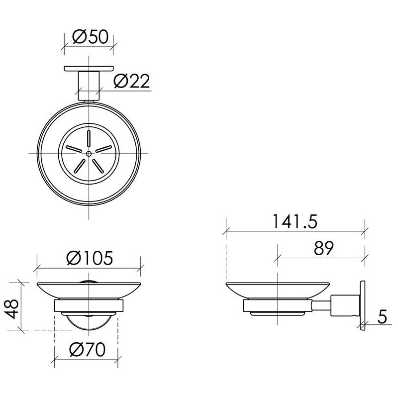Мыльница Sancos Base SC9031BG Золото брашированное