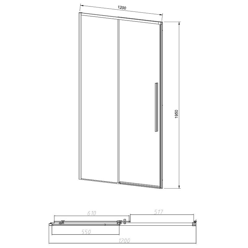 Душевая дверь Vincea Slim-N 120 VDS-4SN120CLG