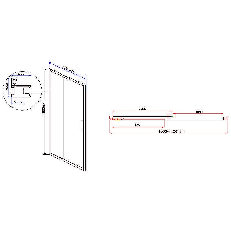 Душевая дверь Vincea Garda 110 VDS-1G110CLB