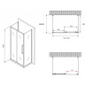 Душевой уголок Abber Schwarzer Diamant 120x60 AG30120MH-S60M-S60M профиль Хром стекло матовое