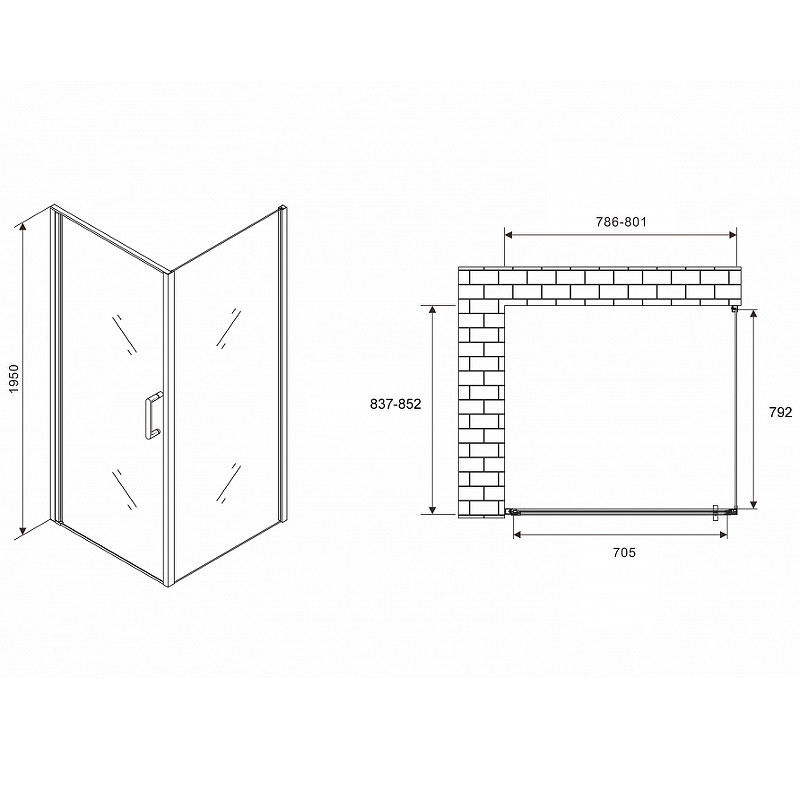 Душевой уголок Abber Sonnenstrand 80x85 AG04080-S85