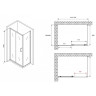 Душевой уголок Abber Schwarzer Diamant 120x60 AG30120B5-S60B5 профиль Черный стекло прозрачное