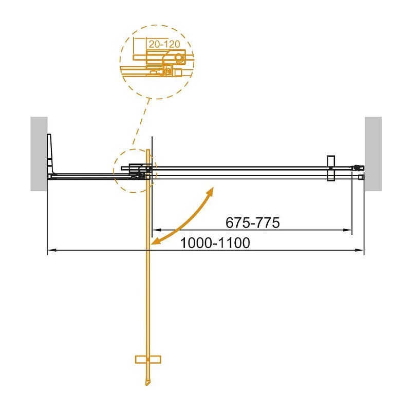 Душевая дверь Cezares Slider 110 SLIDER-B-1-100/110-GRIGIO-Cr