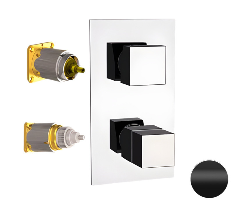 Смеситель для душа Remer Q-Elegance QT93KBNO с термостатом цвет Черный матовый