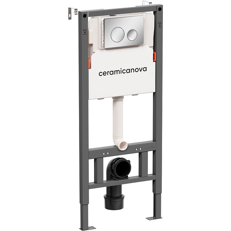 Инсталляция Ceramicanova Balance CN121001CH для унитаза с клавишей смыва Хром глянцевый