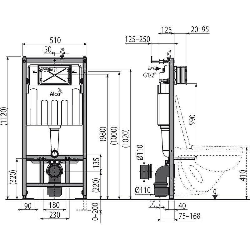Комплект унитаза Ceramicanova Union CN4009T с инсталляцией Alcaplast Sadromodul AM101/1120-3:1 RU M71-0001 с сиденьем Микролифт и клавишей смыва Хром