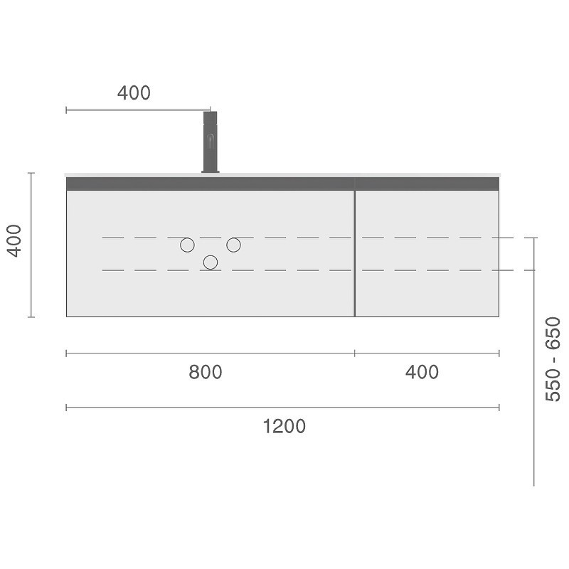 Тумба под раковину Boheme Armadi Art Quatro 2 120 790-M2-120-A-A подвесная