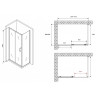 Душевой уголок Abber Schwarzer Diamant 130x60 AG30130B5-S60B5 профиль Черный стекло прозрачное