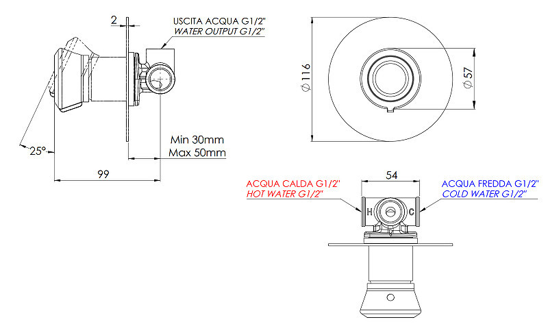 Смеситель для душа Remer Element ET30LRP цвет Медь брашированная