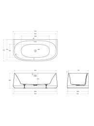 Акриловая ванна Cezares Lux 170х80 CZR-LUX-WALL-170-80-58