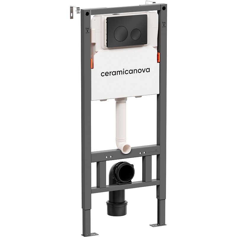 Инсталляция Ceramicanova Balance CN121001MB для унитаза с Черной матовой клавишей смыва