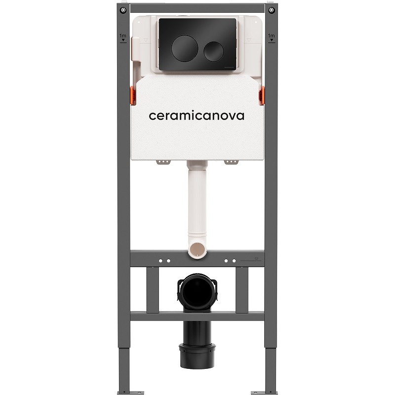 Инсталляция Ceramicanova Balance CN121001MB для унитаза с Черной матовой клавишей смыва