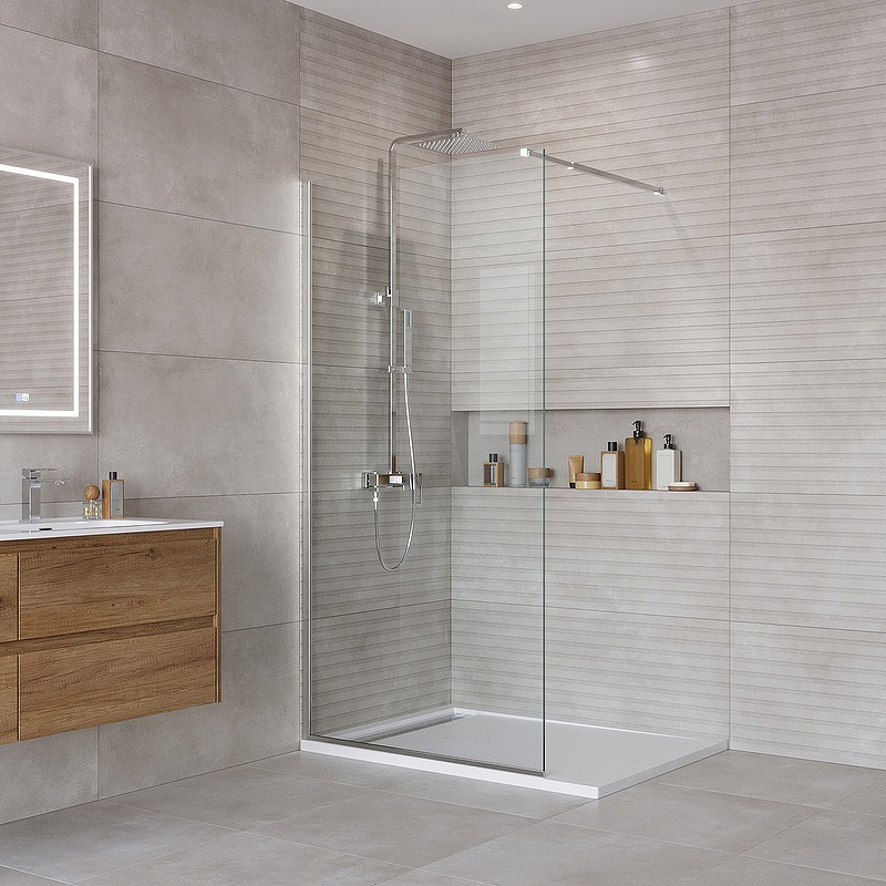 Душевая перегородка BelBagno Kraft 90 KRAFT-L-1-90-C-Cr