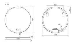Зеркало Sancos Sfera 120 SF1201 с подсветкой с бесконтактным выключателем и диммером