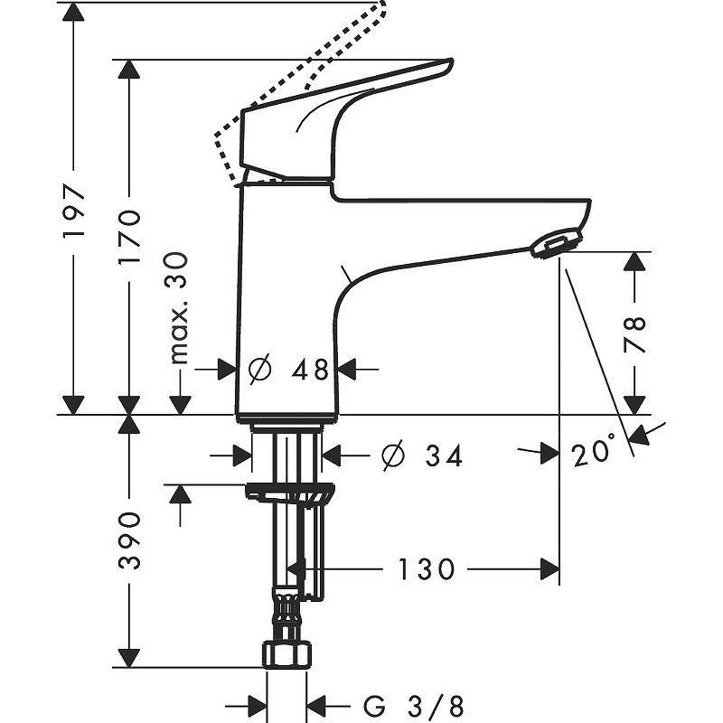 Смеситель для раковины Hansgrohe Focus 31931000 Хром