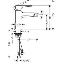 Смеситель для биде Hansgrohe Metropol 32520670 черный матовый