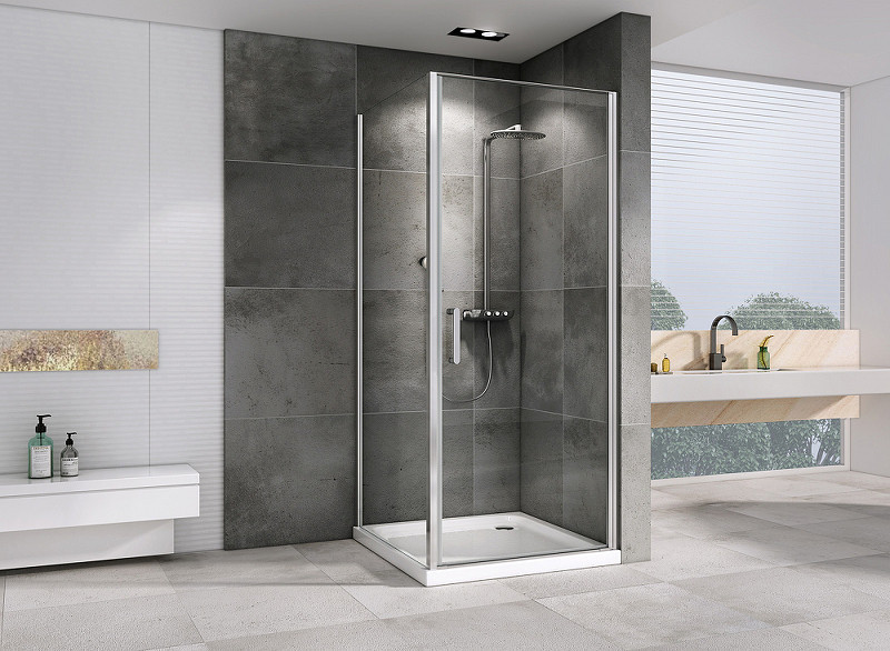 Душевой уголок Abber Sonnenstrand 100x85 AG04100-S85 профиль Хром стекло прозрачное