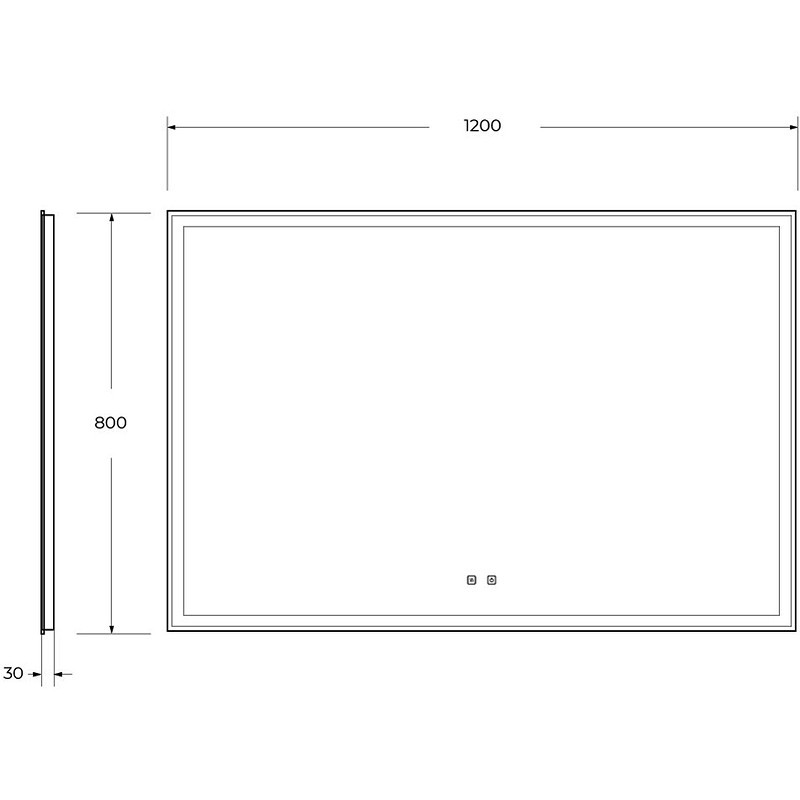 Зеркало BelBagno 120 SPC-GRT-1200-800-LED-TCH-SND с подсветкой